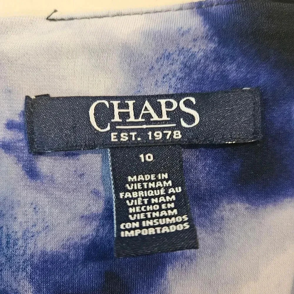 Chaps Faux Wrap Surplice Dress - Picture 3 of 6
